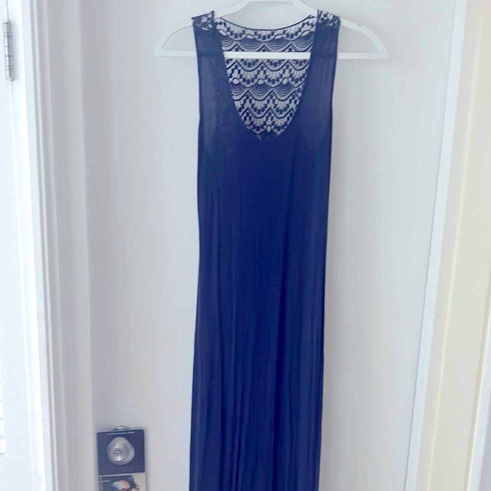 Full length Navy blue maxi with slit - BOGO